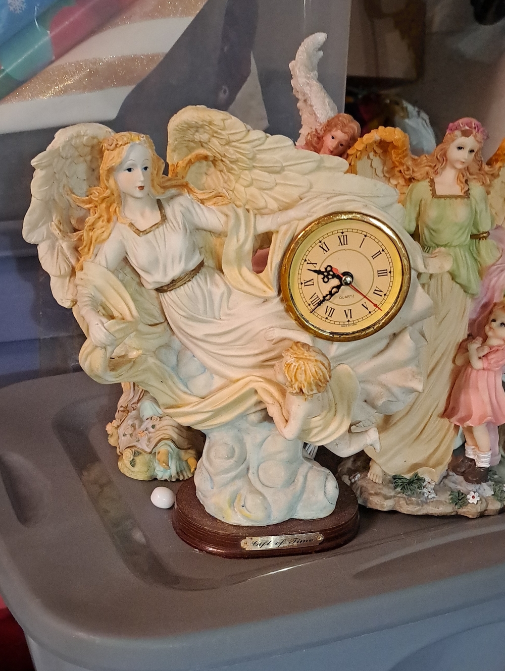 Vintage gift of time , large angel clock needs new clock can put one in